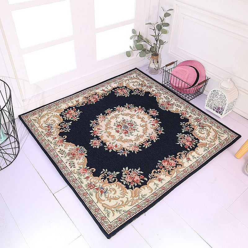 BowLift | Vintage Study Rug Multicolored Bud Pattern Rug Polyester Non-Slip Pet-Friendly Machine Washable Indoor Rug