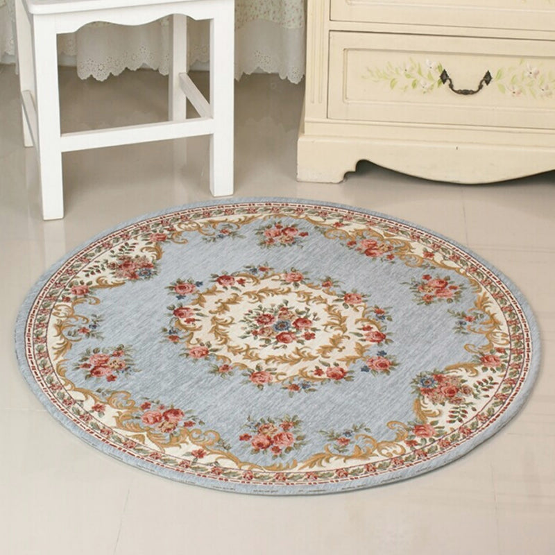 BowLift | Decorative multicolored vintage rug made of polyester with floral pattern, washable, pet-friendly, non-slip rug for the bedroom
