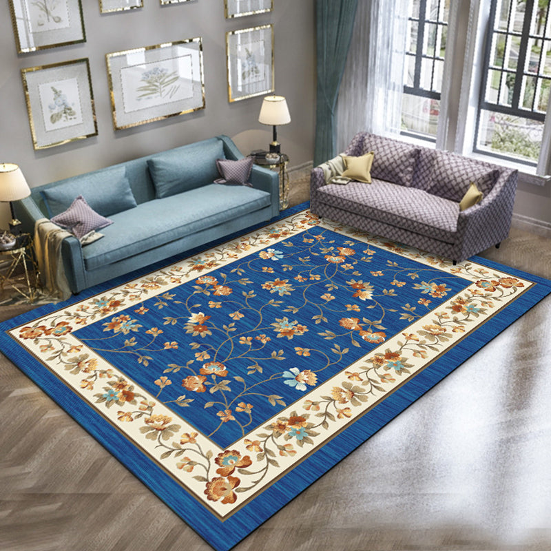 BowLift | Unique Vintage Rug Polyester Floral Pattern Rug Washable Pet-Friendly Non-Slip Back Rug for Bedroom