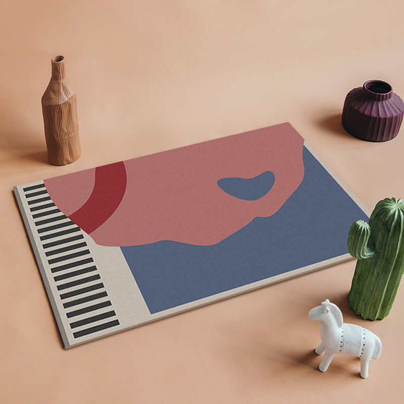 BowLift | Colorful Color Block Area Rug with Circle Multicolor Modern Carpet Polyester Machine Washable Non-Slip Indoor Area Rug for Study