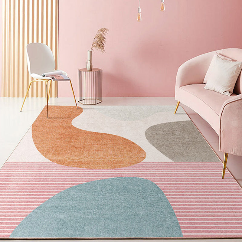 BowLift | Color Block Design Novelty Style Colorful Area Rug Pet Friendly Polyester Rugs for Living Room