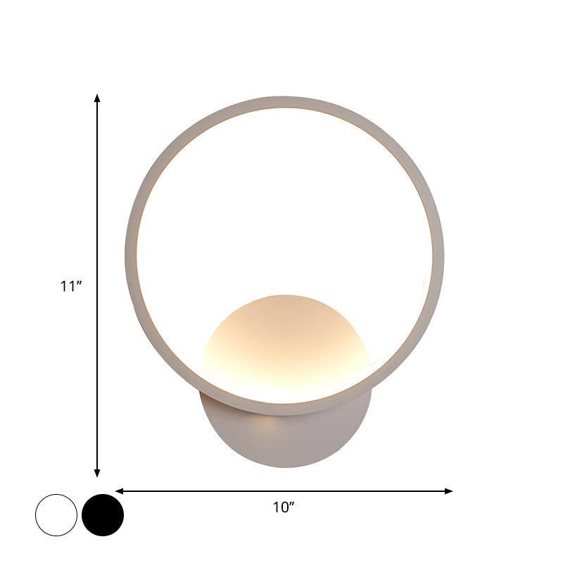 BowLift | Round/Rectangular Nightstand Wall Lamp Aluminum Minimalist LED Wall Light in Black/White, 8"/10"/12.5" Diameter