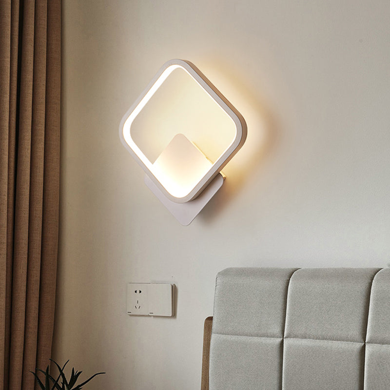 BowLift | Round/Rectangular Nightstand Wall Lamp Aluminum Minimalist LED Wall Light in Black/White, 8"/10"/12.5" Diameter