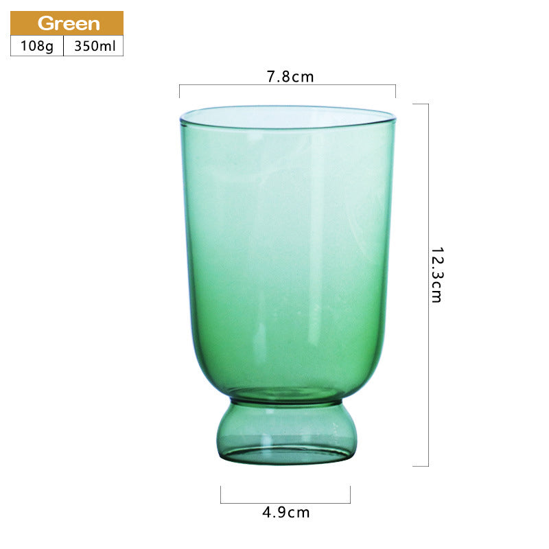 BowLift | Hot Sale Coffee Glass 350ml Hand Blown Simple Glass Water Cup Juice Cup Milk Cup