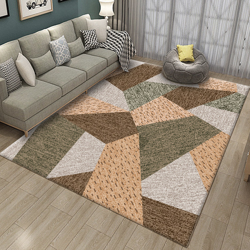 BowLift | Contemporary Color Block Line Print Rug Multicolor Novelty Rug Polyester Washable Area Rug for Living Room