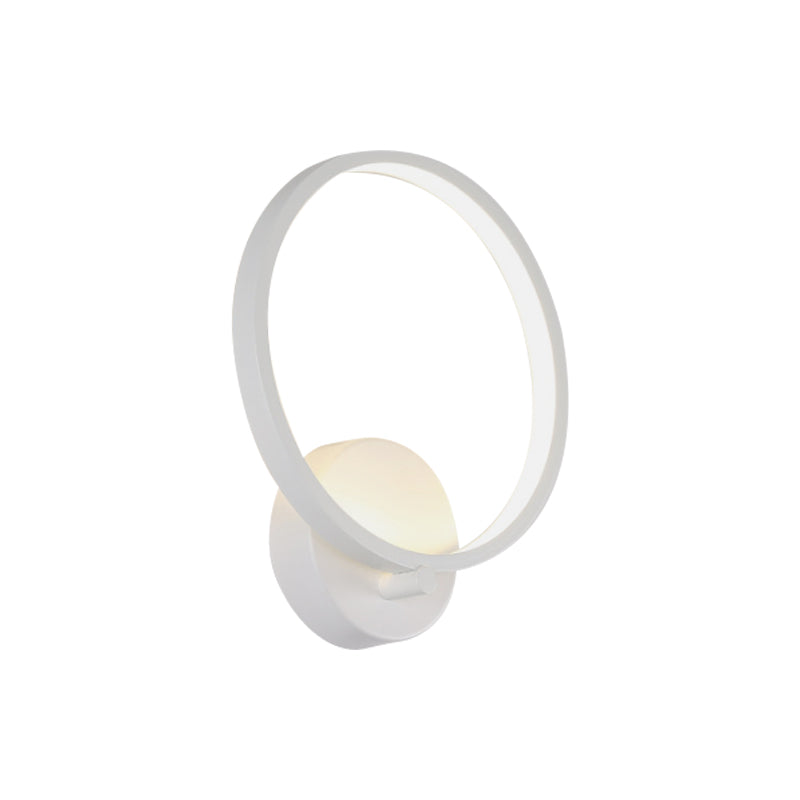 BowLift | White Circle LED Wall Lights minimalist acrylic wall-mounted lighting in warm/white light for hallway, 8"/10" B