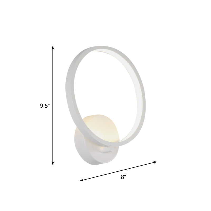 BowLift | White Circle LED Wall Lights minimalist acrylic wall-mounted lighting in warm/white light for hallway, 8"/10" B