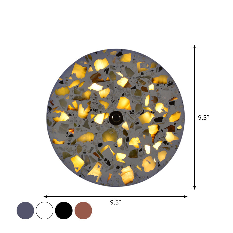 BowLift | Terrazzo Disk LED Wall Light Art Deco Black/Red/Blue Flush Mount Wall Lamp for the Living Room