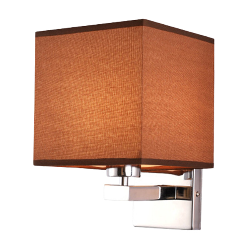 BowLift | Beige/Flax/Coffee Cube Wall Light Nordic Style 1 Head Fabric Wall Mounted Light Source for Bedroom