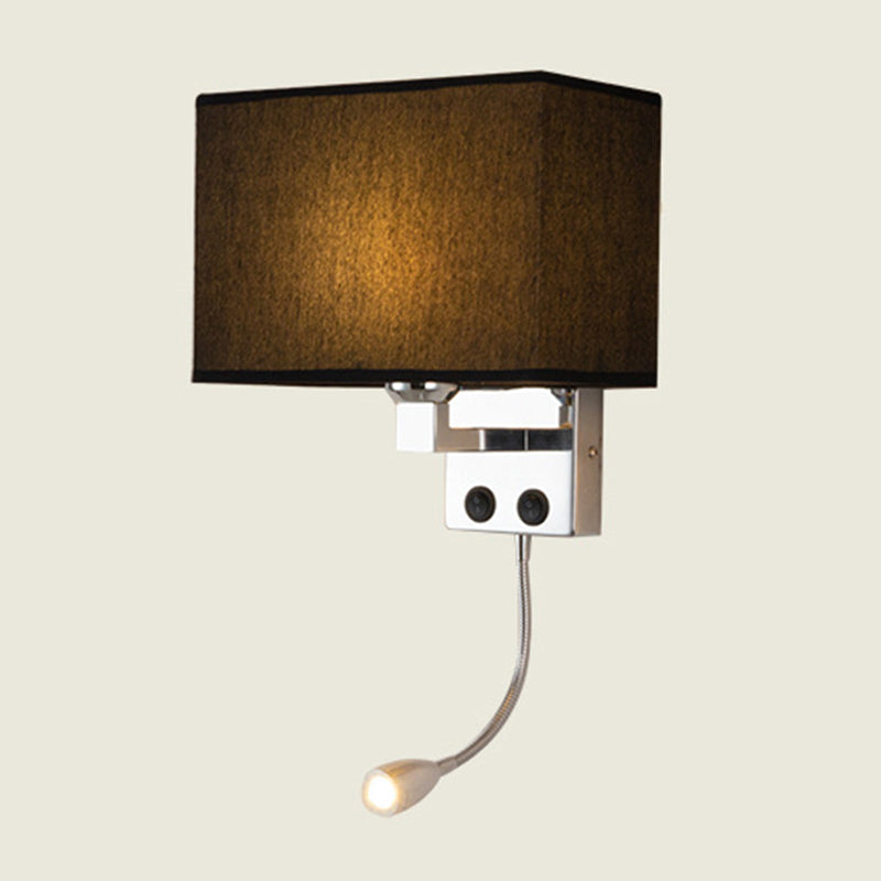 BowLift | Fabric Rectangular Spotlight Wall Light Nordic 1-Light Black/Linen/Beige Wall Mounted Lighting Fixture