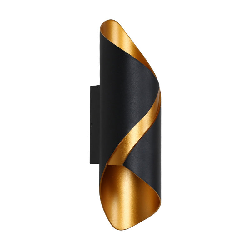 BowLift | Tube Bathroom Up Down Wall Light Metal Post-Modern LED Wall Lamp in Black and Gold Inside