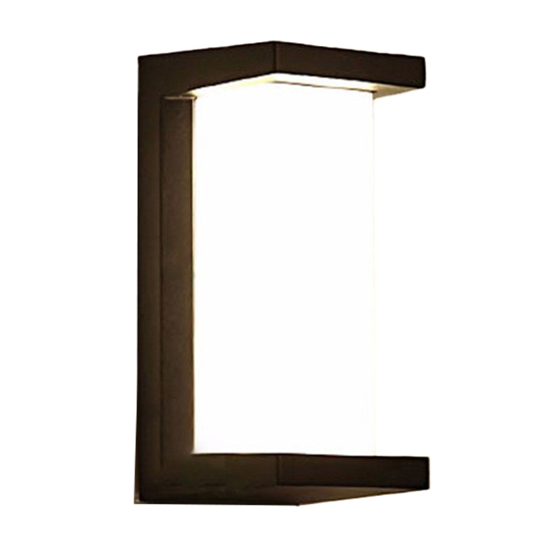 BowLift | Arc/Rectangle/Oblong LED Wall Light Contemporary Aluminium Black Flush Mount Wall Light for Courtyard