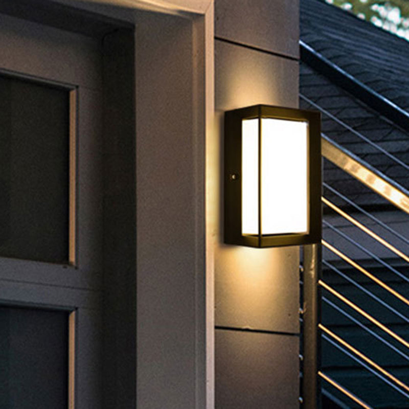 BowLift | Arc/Rectangle/Oblong LED Wall Light Contemporary Aluminium Black Flush Mount Wall Light for Courtyard