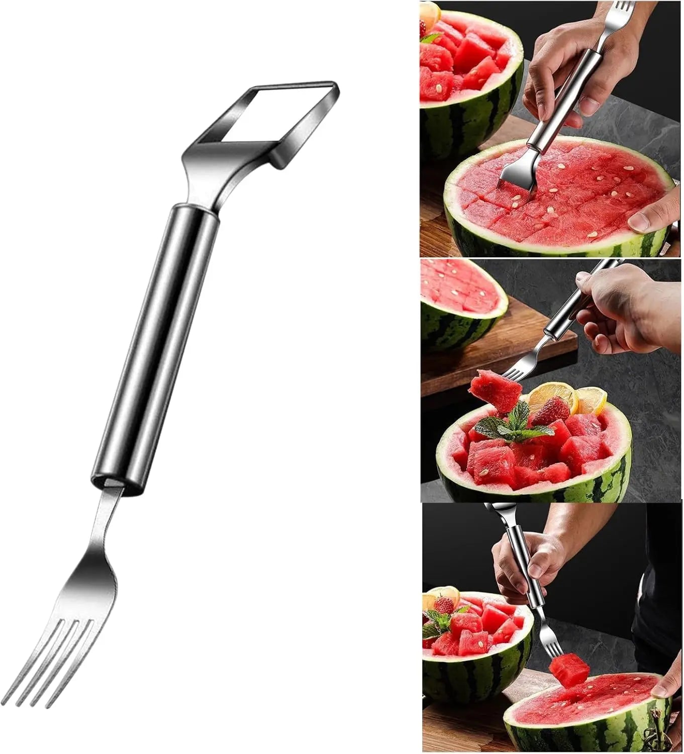 BowLift | 2-in-1 Stainless Steel Watermelon Cutter – Cut & Serve with just one tool