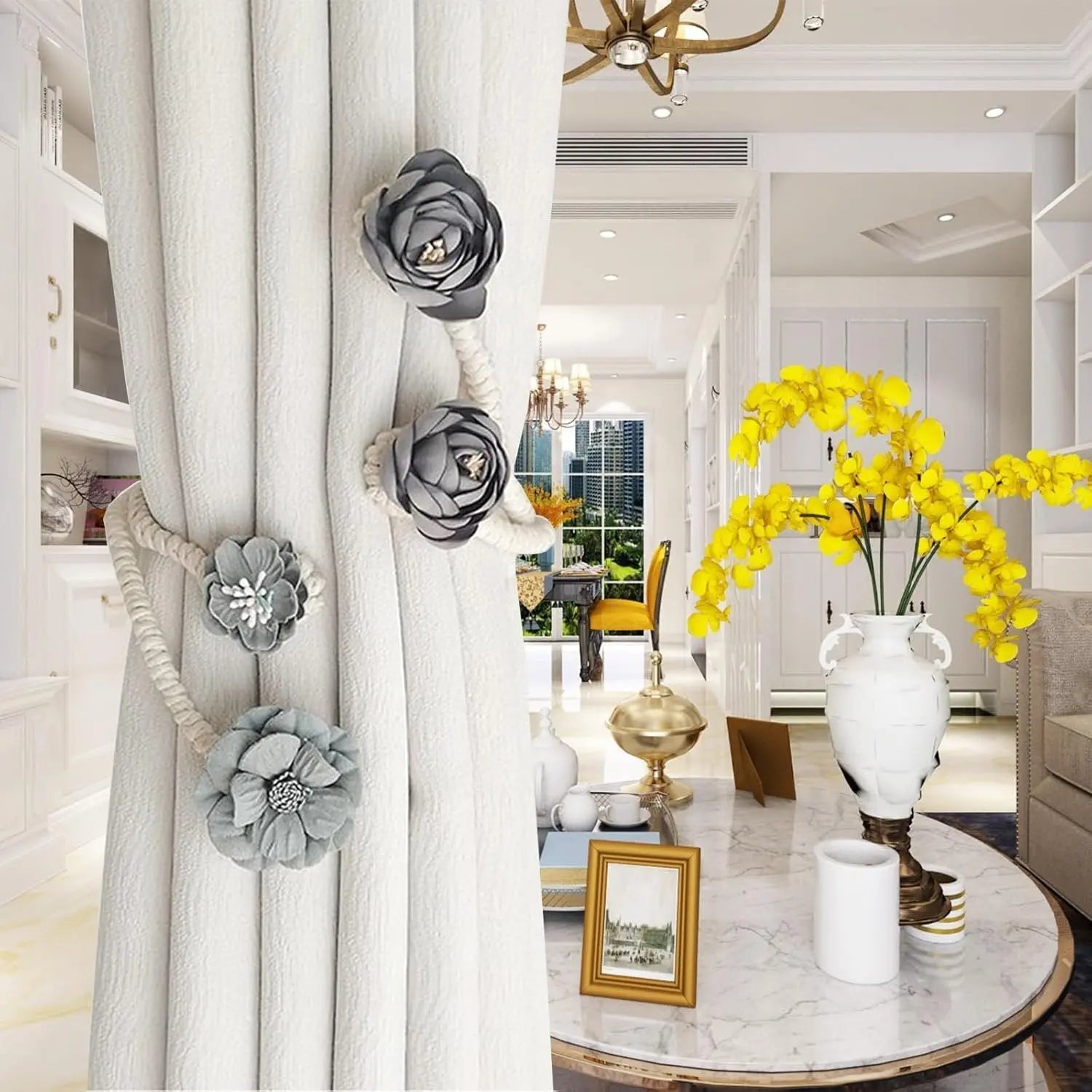 BowLift | Elegant flexible curtain holder – No drilling, No effort