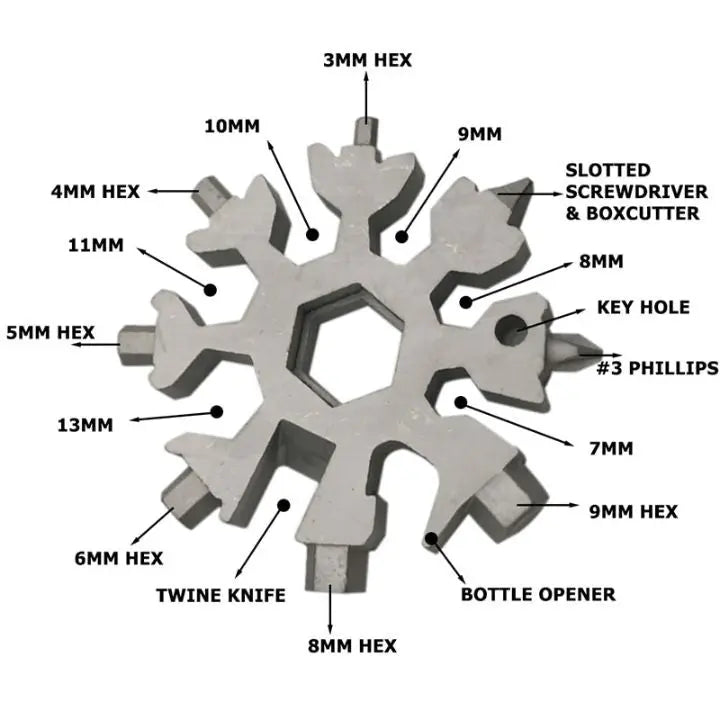 BowLift | Snowflake 18-in-1 MultiTool (2 pieces)