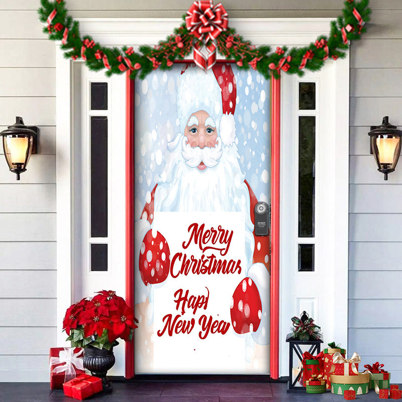 BowLift | Christmas Door Cover | Fabric Front Door Decoration | Washable & Reusable | 91×203cm