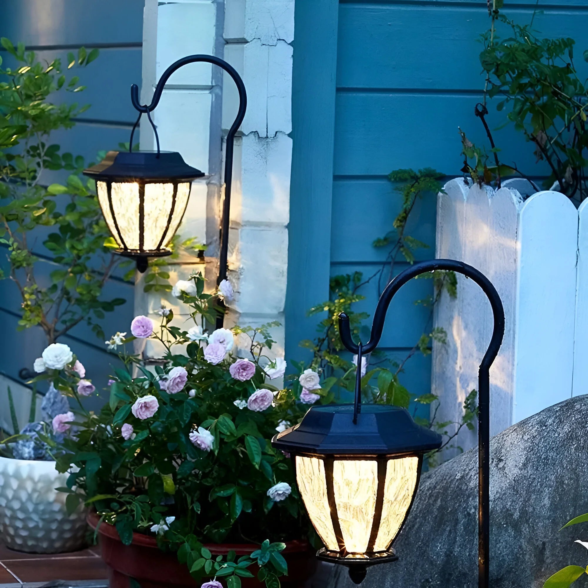 GlowAura – Solar Garden & Wall Lamp