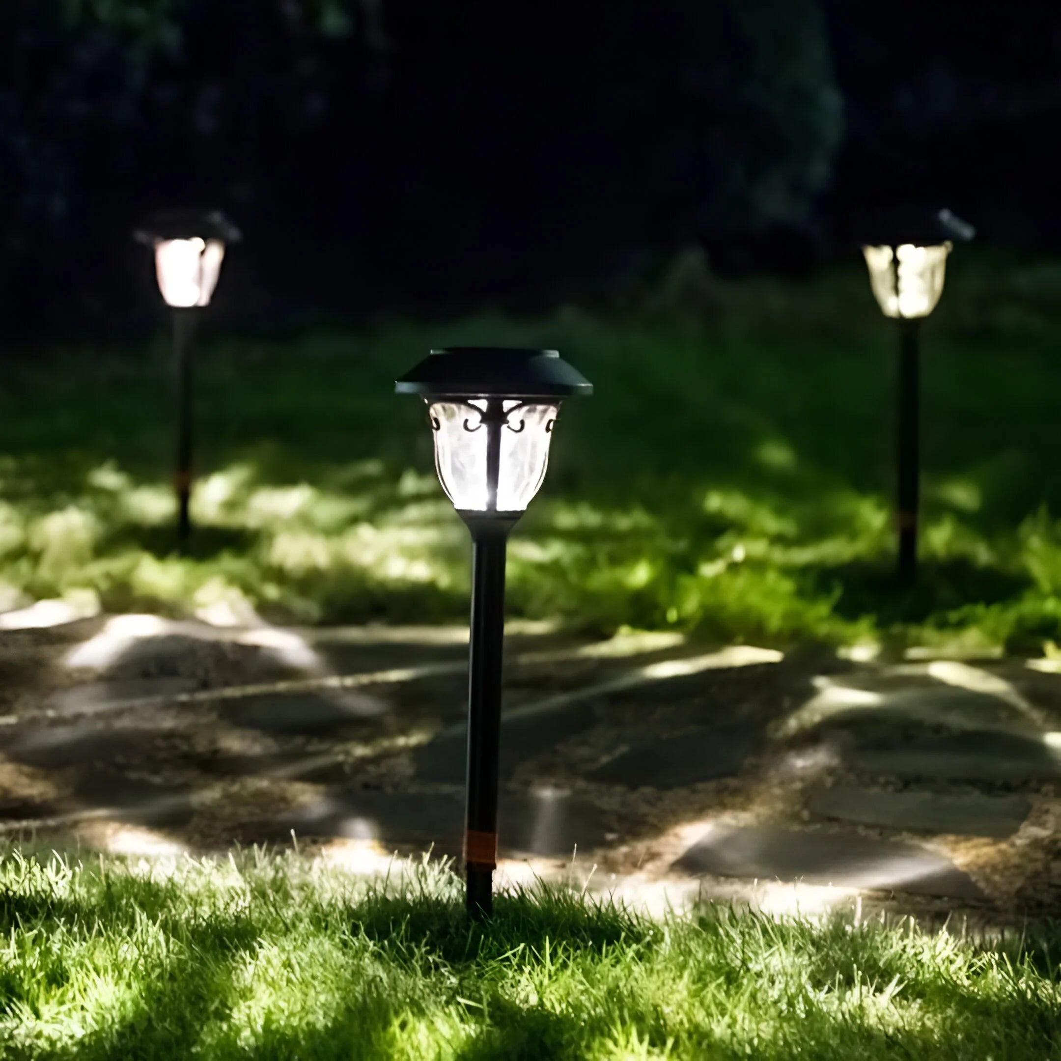 LumiPost – Solar Metal & Glass Outdoor Garden Light