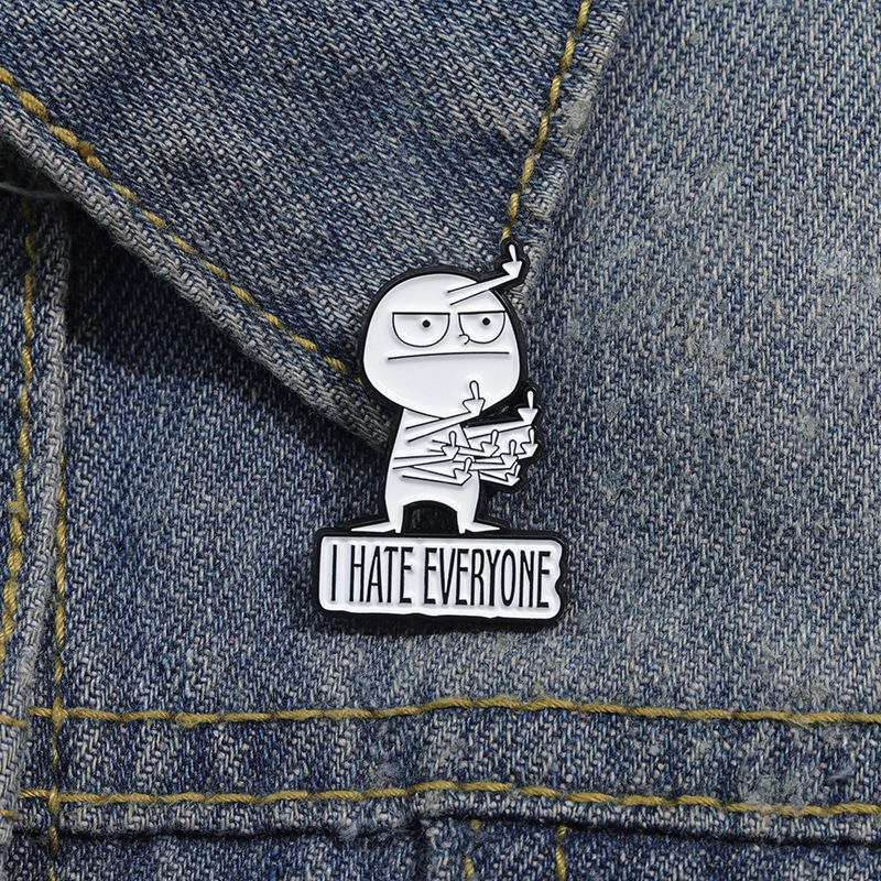 BowLift | I HATE ALL funny brooch