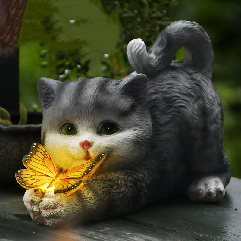 BowLift | Cat & Butterfly Solar Light Garden Decor