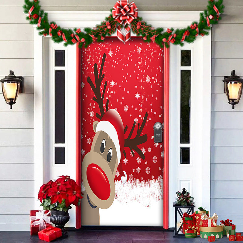 BowLift | Christmas Door Cover | Fabric Front Door Decoration | Washable & Reusable | 91×203cm