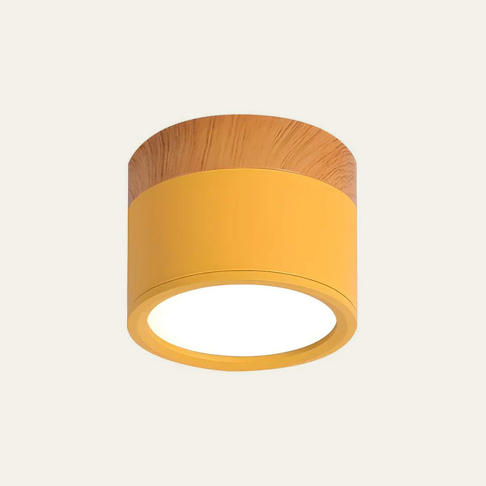 BowLift | Ceiling Light with Pink Flush Wood Finish