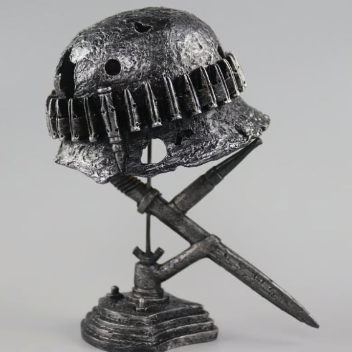 BowLift | AntiqueLume | Vintage Steel Helmet Table Lamp – Timeless Historical Home Décor