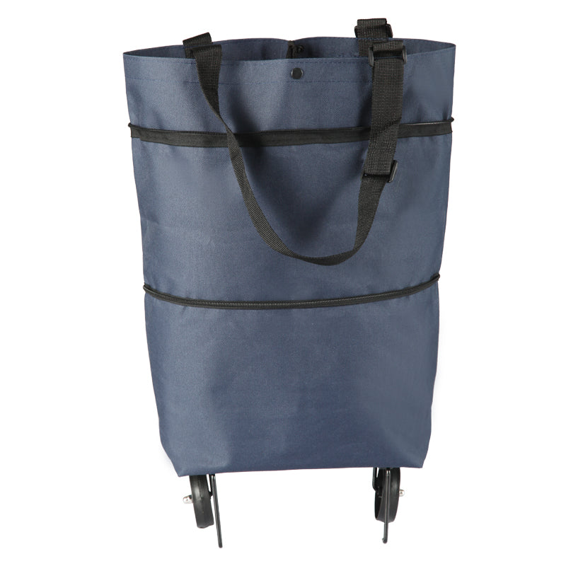 BowLift | Reusable Shopping Trolley / Tote Bag with Foldable Wheels, Adjustable Strap, Thick Bottom and Large Capacity, For Shopping, Outdoors and More