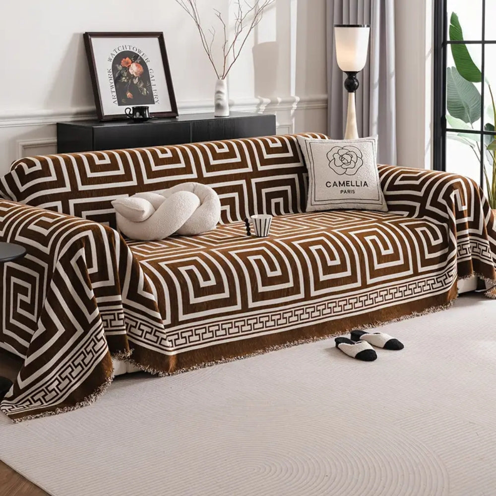 BowLift | Meander Tassels Chenille Sofa Cover
