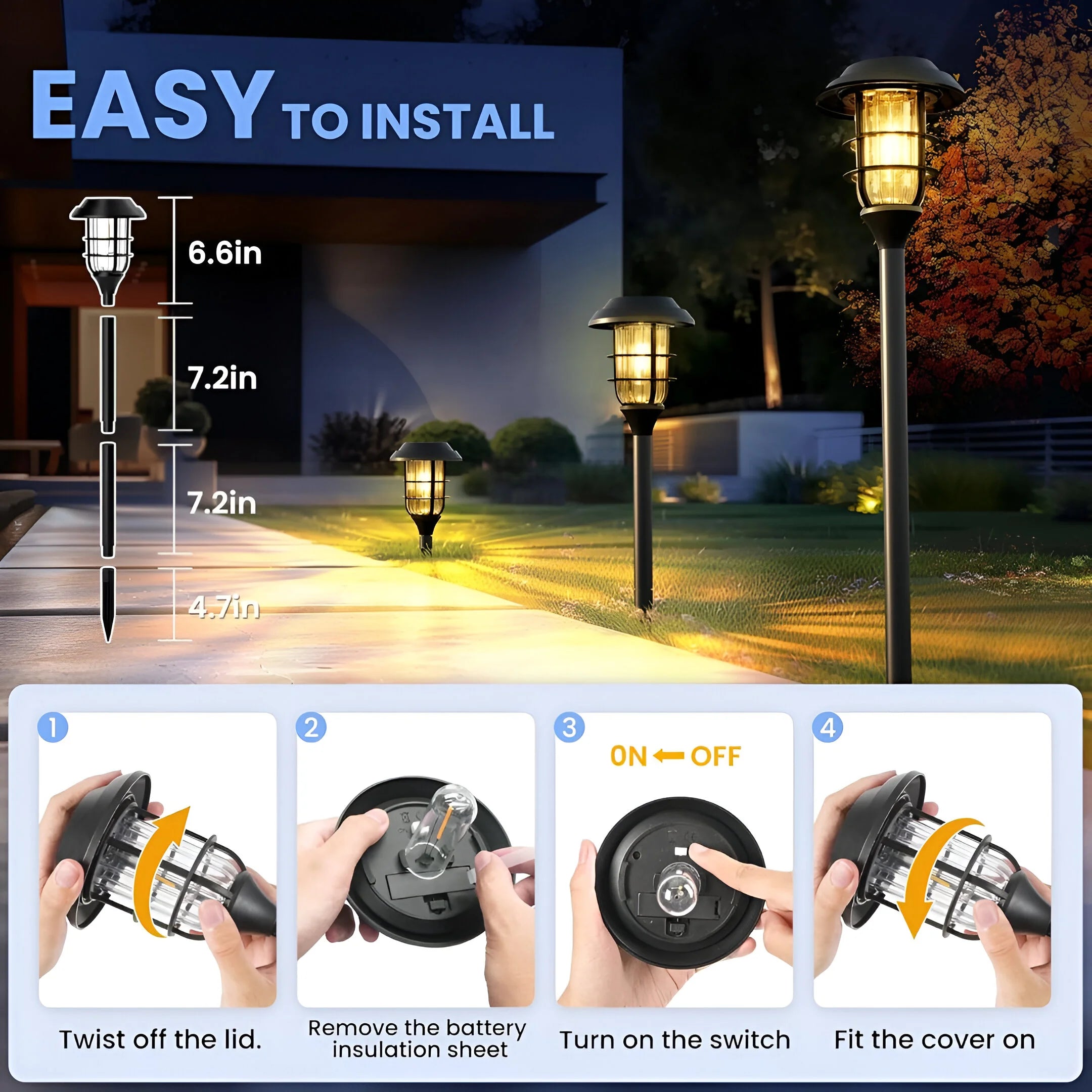 SolarGlow – Solar Garden Light Set (6-Pack)