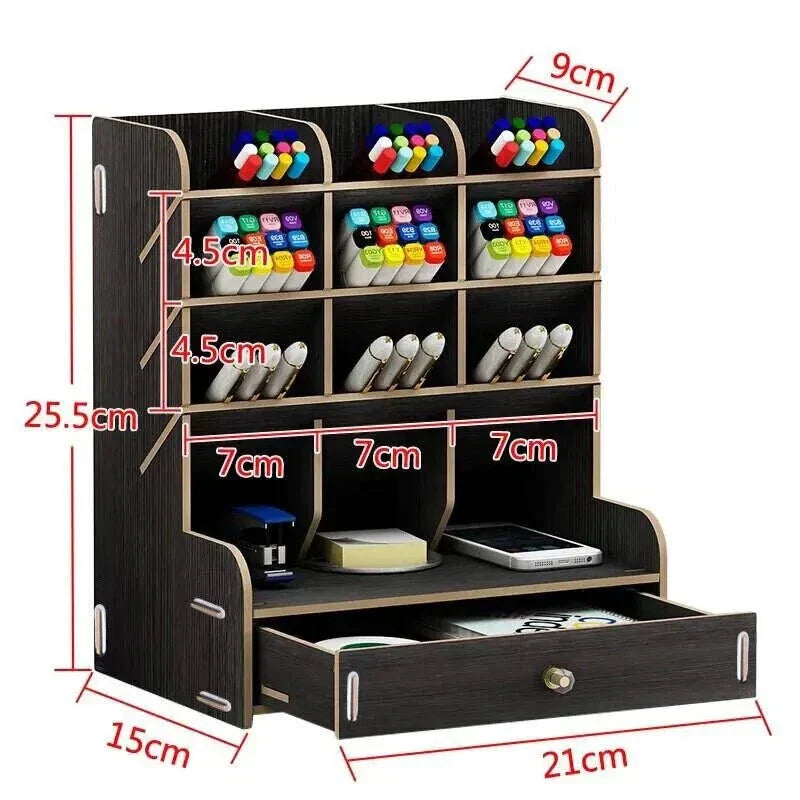 BowLift | PenBox | Desk Organizer | Wood Pencil Holder | Stylish and Efficient Storage Solution