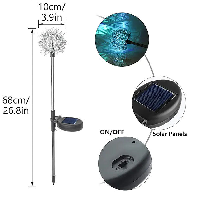BowLift | 2-Pack: Outdoor Solar Dandelion Garden Lights