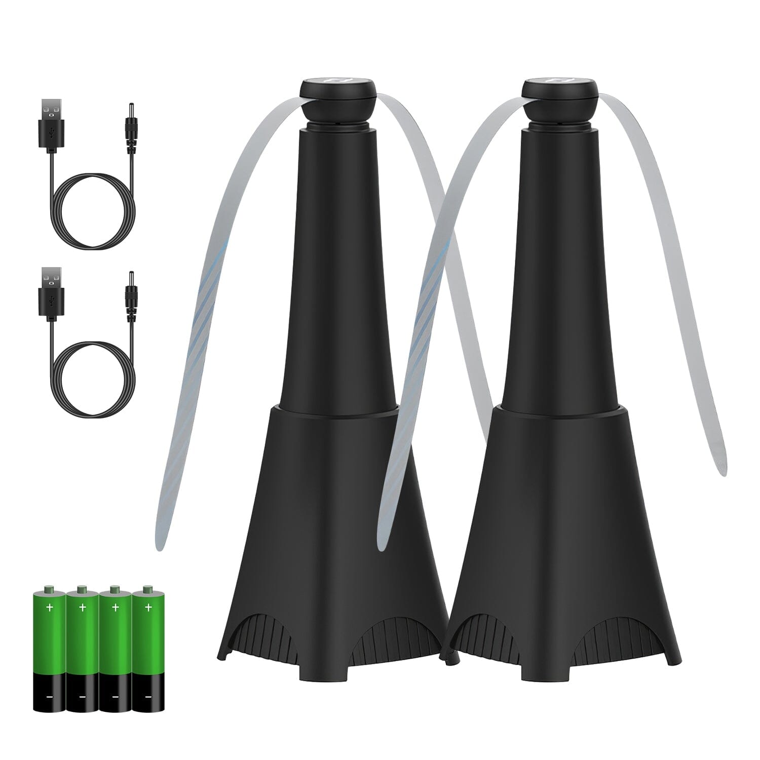 BowLift | 2-pack: Carrying fan with reflective fly repellent, rechargeable battery operated