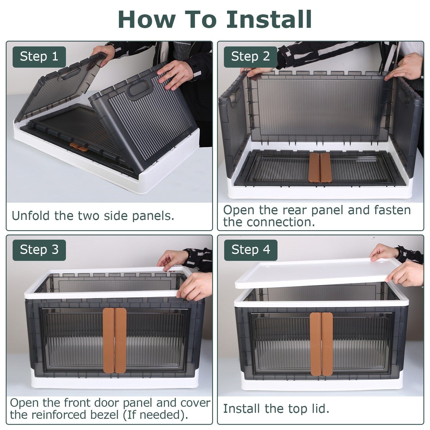 BowLift | 2-piece: Collapsible Stackable Storage Containers with Lid