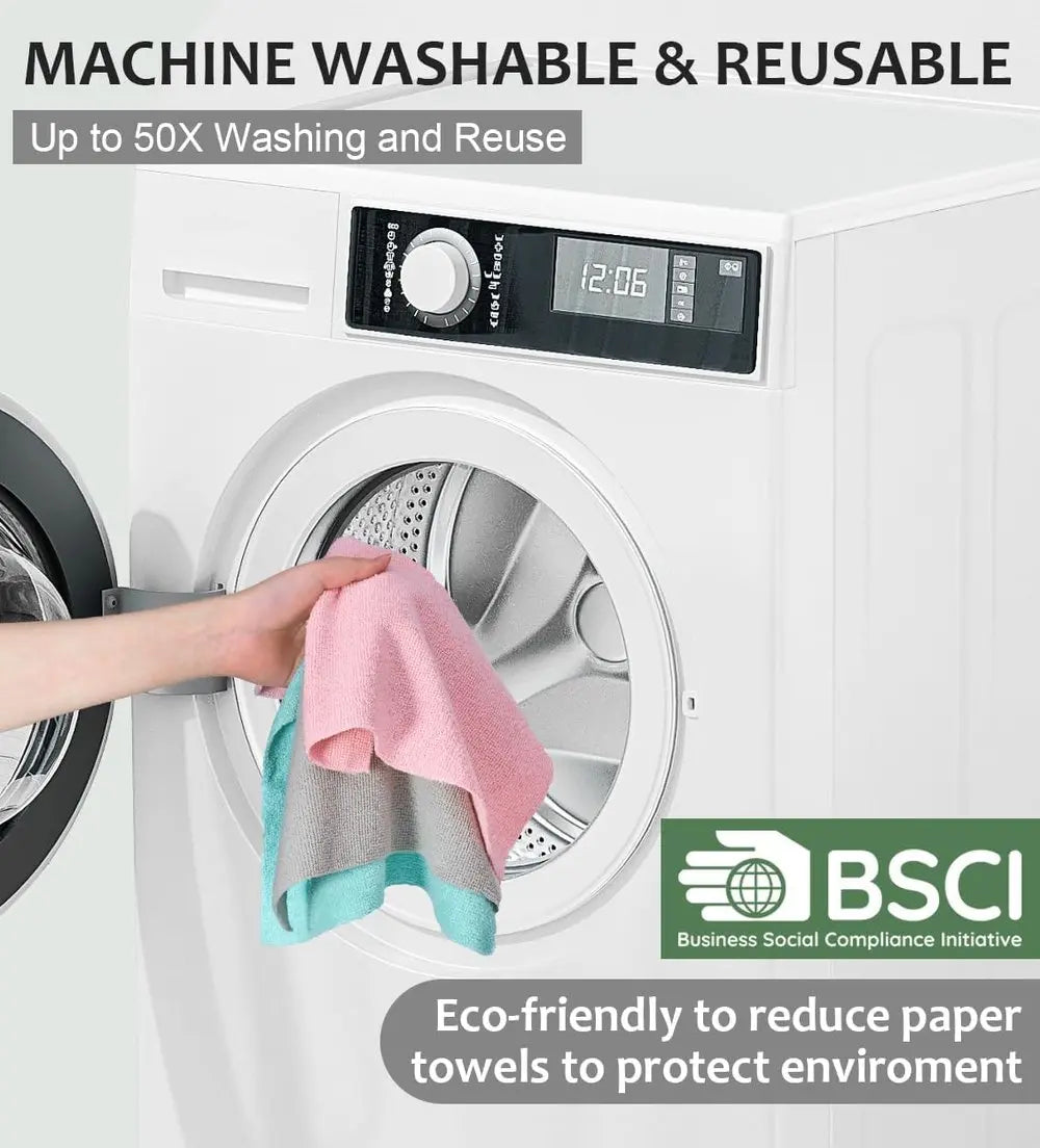 BowLift | 20 Piece Reusable Microfiber Cloths on Roll – Lint-Free, Streak-Free & Eco-Friendly