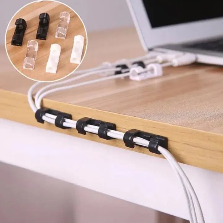 BowLift | 20 pieces | Self-adhesive cable clips – for cable management