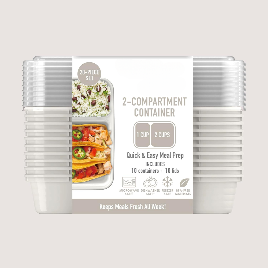 BowLift | 20-piece reusable 2-compartment food containers