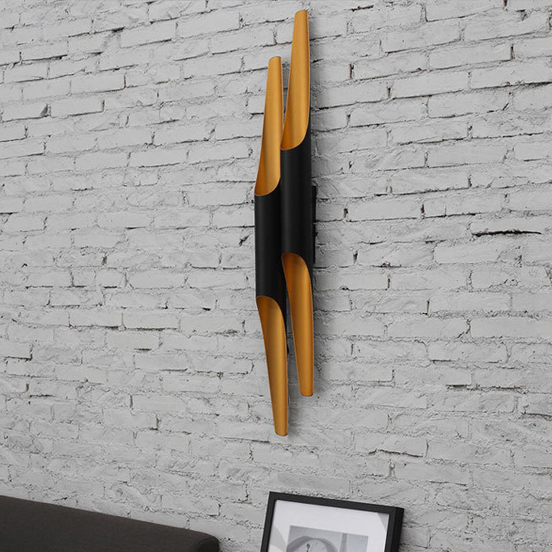 BowLift | Aluminum Cut Tubular Wall Lamp Modern Black Wall Mounted Light Fixture for Night Side