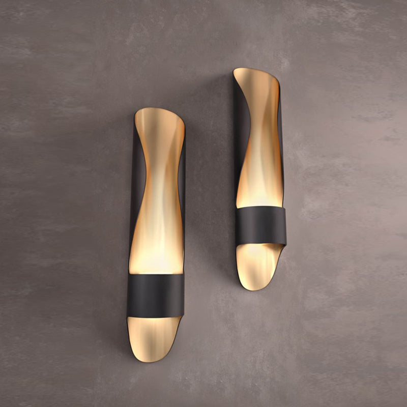 BowLift | Twisted Tube Wall Lamp Sconces Contemporary Metal LED Black Wall Lighting Ideas