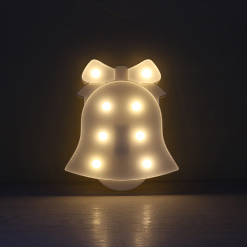 BowLift | White Christmas Element Night Light Modern Style Battery LED Plastic Nightstand Lamp