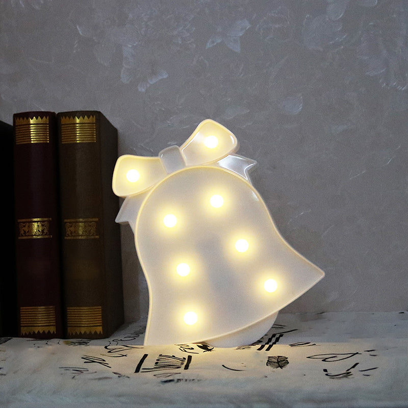 BowLift | White Christmas Element Night Light Modern Style Battery LED Plastic Nightstand Lamp