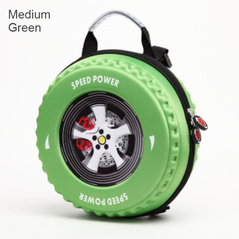 BowLift | Cool 3D Racing Car Tire Backpack, for Preschool & Kindergarten, Boys & Girls