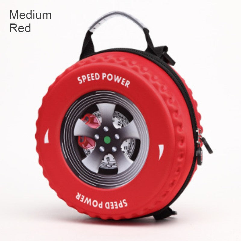 BowLift | Cool 3D Racing Car Tire Backpack, for Preschool & Kindergarten, Boys & Girls