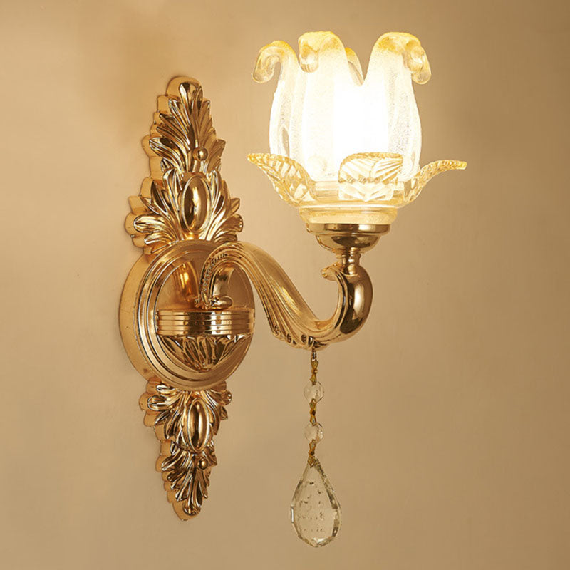 BowLift | Swooping Arm Wall Light Modernist Living Space Wall Mount Fixture with Glass Shade in Gold