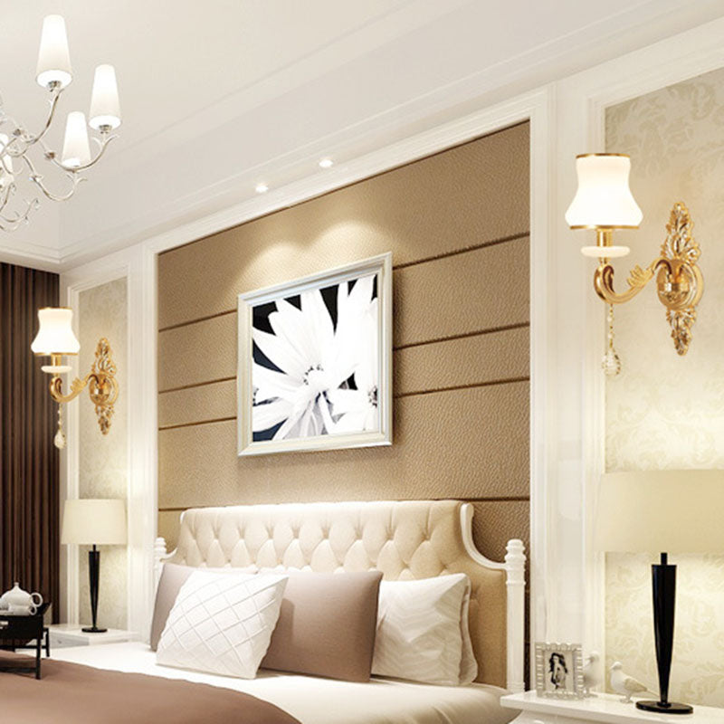 BowLift | Swooping Arm Wall Light Modernist Living Space Wall Mount Fixture with Glass Shade in Gold