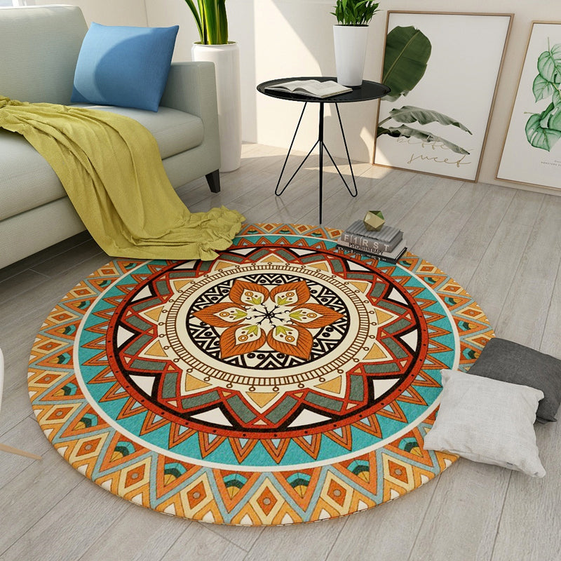 BowLift | Chic Tribal Striped Carpet Multicolored Moroccan Carpet Polyester Non-Slip Back Washable Pet-Friendly Carpet for Bedroom