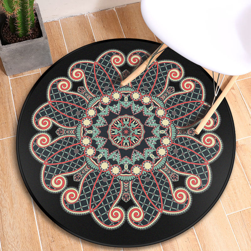 BowLift | Turkish blooming flower carpet multicolored polypropylene carpet machine washable pet friendly non-slip back rug for the door