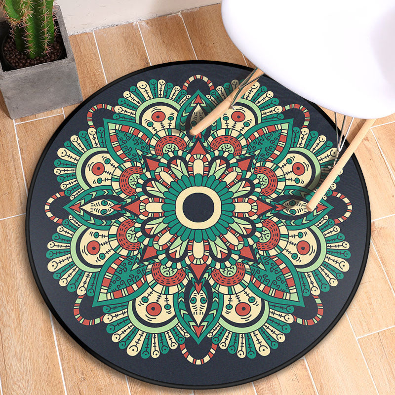 BowLift | Turkish blooming flower carpet multicolored polypropylene carpet machine washable pet friendly non-slip back rug for the door
