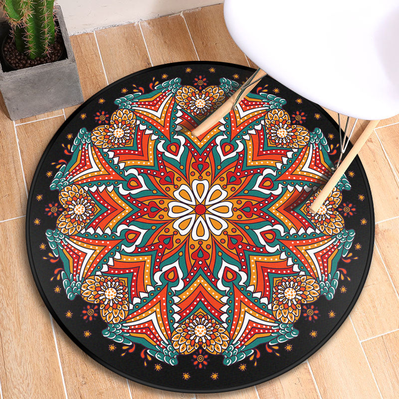 BowLift | Turkish blooming flower carpet multicolored polypropylene carpet machine washable pet friendly non-slip back rug for the door